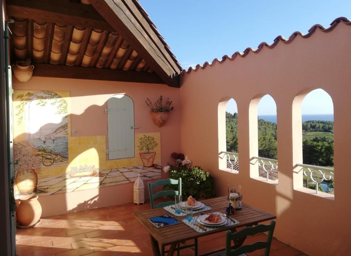 Hameau Des Amandiers - Vue Mer, Golf Et Vignes Apartman Saint-Cyr-sur-Mer Kültér fotó
